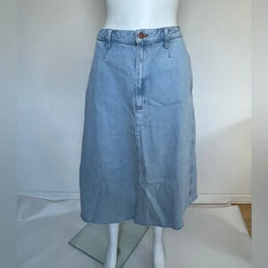 Wrangler Skirt Size M High Waist Modest Midcalf Denim Pockets NWOT